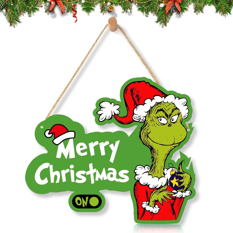 LOCOLY Christmas Decorations Hanging Sign, Wooden Christmas Decor Door Sign for for Holiday Xmas Door Wall Tree Decorations Indoor Outdoor - Image 1